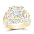 14K Yellow Gold Diamond Cushion Single Halo Bridal Ring 1 7/8 Cttw - Splendid Jewellery