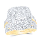14K Yellow Gold Diamond Cushion Single Halo Bridal Set 4 Cttw - Splendid Jewellery