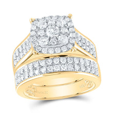 Load image into Gallery viewer, 14K Yellow Gold Diamond Cushion Trio Ring Set 2 3/8 Cttw - Splendid Jewellery
