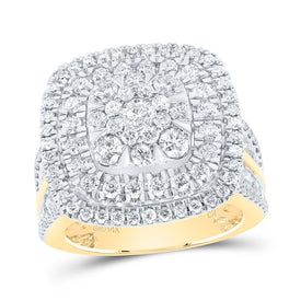14K Yellow Gold Diamond Cushion Women's Ring 3 Cttw - Splendid Jewellery