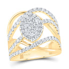 14K Yellow Gold Diamond Designer Ring 1 1/2 Cttw - Splendid Jewellery