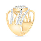 14K Yellow Gold Diamond Designer Ring 1 1/2 Cttw - Splendid Jewellery