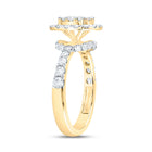 14K Yellow Gold Diamond Designer Ring 1 1/5 Cttw - Splendid Jewellery