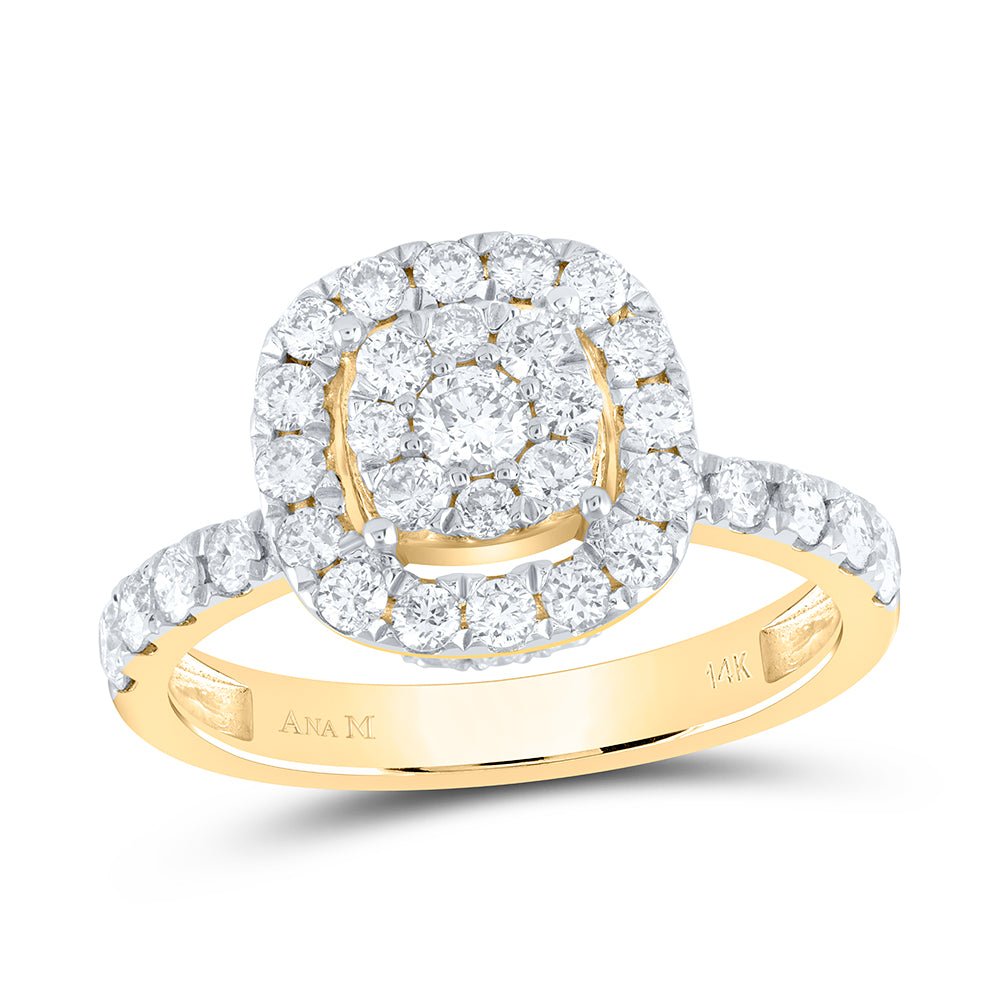 14K Yellow Gold Diamond Designer Ring 1 1/5 Cttw - Splendid Jewellery