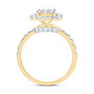 14K Yellow Gold Diamond Designer Ring 1 1/5 Cttw - Splendid Jewellery
