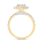 14K Yellow Gold Diamond Designer Ring 1 1/5 Cttw - Splendid Jewellery