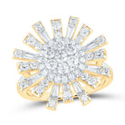 14K Yellow Gold Diamond Designer Ring 1 3/4 Cttw - Splendid Jewellery