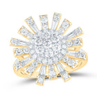 14K Yellow Gold Diamond Designer Ring 1 3/4 Cttw - Splendid Jewellery