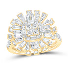 14K Yellow Gold Diamond Designer Ring 1 3/4 Cttw - Splendid Jewellery
