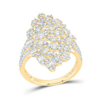 14K Yellow Gold Diamond Designer Ring 1 Cttw - Splendid Jewellery