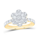 14K Yellow Gold Diamond Designer Ring 1 Cttw - Splendid Jewellery