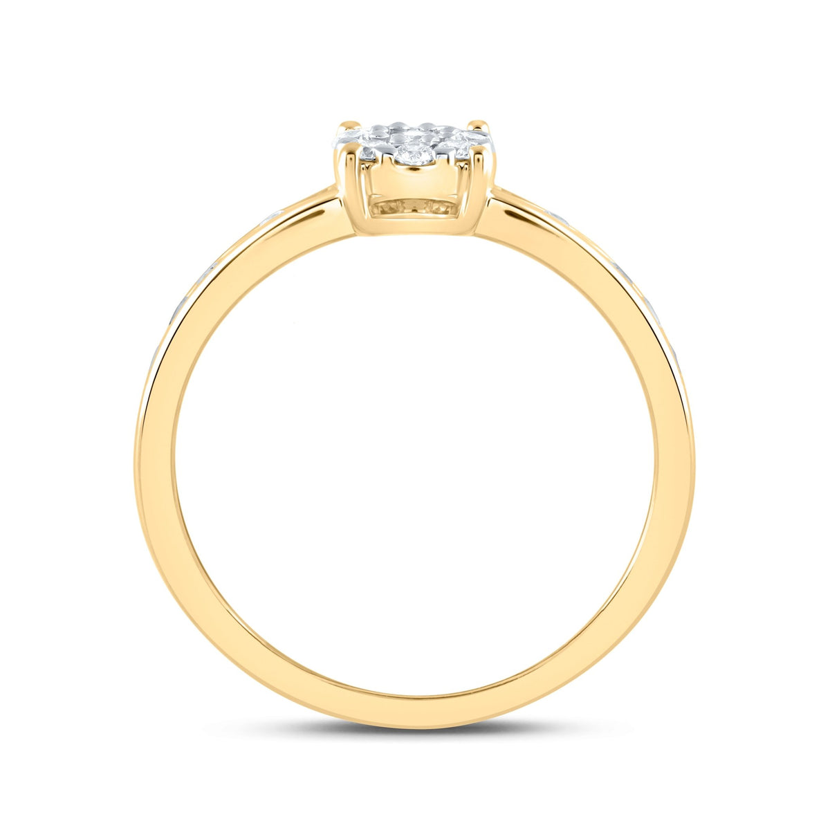 14K Yellow Gold Diamond Designer Ring 1/2 Cttw - Splendid Jewellery