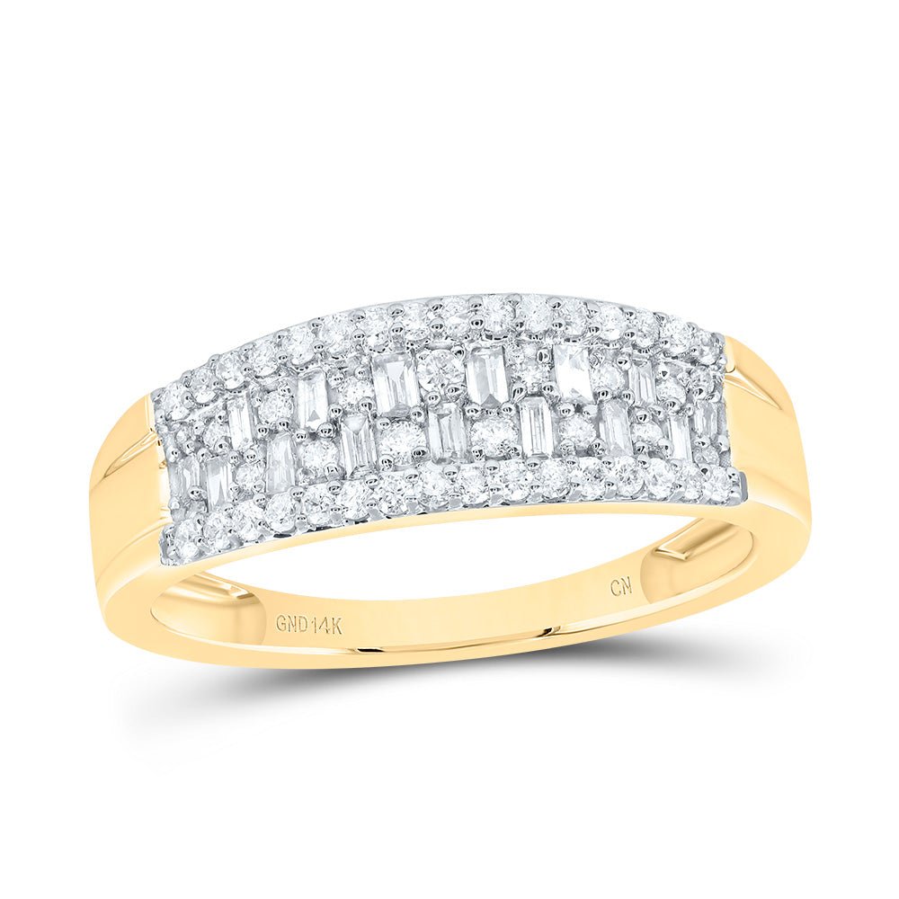 14K Yellow Gold Diamond Designer Ring 1/2 Cttw - Splendid Jewellery