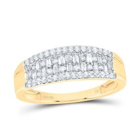 14K Yellow Gold Diamond Designer Ring 1/2 Cttw - Splendid Jewellery