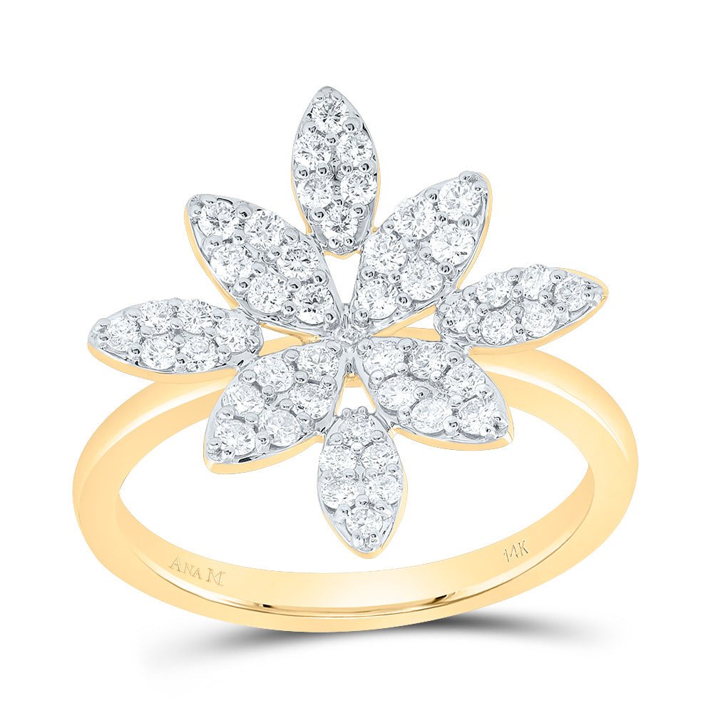 14K Yellow Gold Diamond Designer Ring 1/2 Cttw - Splendid Jewellery
