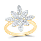 14K Yellow Gold Diamond Designer Ring 1/2 Cttw - Splendid Jewellery