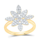 14K Yellow Gold Diamond Designer Ring 1/2 Cttw - Splendid Jewellery