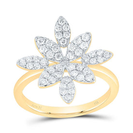 14K Yellow Gold Diamond Designer Ring 1/2 Cttw - Splendid Jewellery