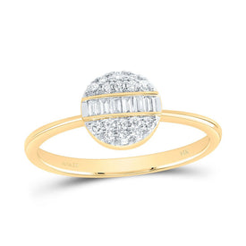 14K Yellow Gold Diamond Designer Ring 1/4 Cttw - Splendid Jewellery