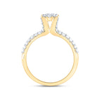 14K Yellow Gold Diamond Designer Ring 3/4 Cttw - Splendid Jewellery