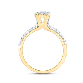 14K Yellow Gold Diamond Designer Ring 3/4 Cttw - Splendid Jewellery