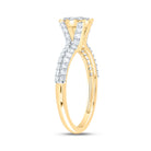14K Yellow Gold Diamond Designer Ring 3/4 Cttw - Splendid Jewellery