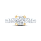 14K Yellow Gold Diamond Designer Ring 3/4 Cttw - Splendid Jewellery
