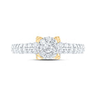 14K Yellow Gold Diamond Designer Ring 3/4 Cttw - Splendid Jewellery