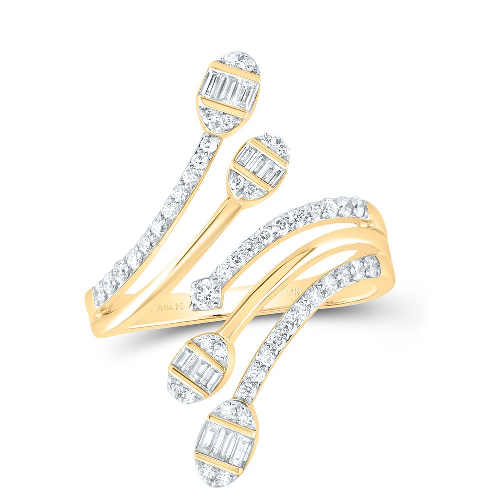 14K Yellow Gold Diamond Designer Ring 5/8 Cttw - Splendid Jewellery
