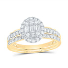 14K Yellow Gold Diamond Diana Oval Bridal Set 3/4 Cttw - Splendid Jewellery
