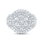14K Yellow Gold Diamond Double Halo Fashion Bridal Ring 3 Cttw - Splendid Jewellery