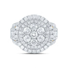 14K Yellow Gold Diamond Double Halo Fashion Bridal Ring 3 Cttw - Splendid Jewellery