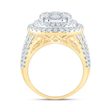 Load image into Gallery viewer, 14K Yellow Gold Diamond Double Halo Fashion Bridal Ring 3 Cttw - Splendid Jewellery