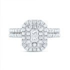 14K Yellow Gold Diamond Double Halo Fashion Bridal Set 1 Cttw - Splendid Jewellery
