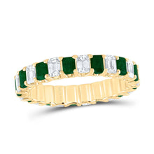 Load image into Gallery viewer, 14K Yellow Gold Diamond Emerald Gemstone Ring 1 Cttw - Splendid Jewellery