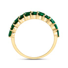14K Yellow Gold Diamond Emerald Gemstone Ring 1/3 Cttw - Splendid Jewellery