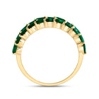 14K Yellow Gold Diamond Emerald Gemstone Ring 1/3 Cttw - Splendid Jewellery