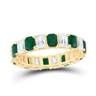 14K Yellow Gold Diamond Emerald Gemstone Ring 2 3/8 Cttw - Splendid Jewellery