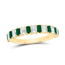 Load image into Gallery viewer, 14K Yellow Gold Diamond Emerald Gemstone Ring 5/8 Cttw - Splendid Jewellery