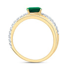 14K Yellow Gold Diamond Emerald Gemstone Women's Ring 1/3 Cttw - Splendid Jewellery