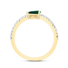 14K Yellow Gold Diamond Emerald Gemstone Women's Ring 1/3 Cttw - Splendid Jewellery
