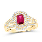 14K Yellow Gold Diamond Emerald Ruby Gemstone Ring 1/2 Cttw - Splendid Jewellery