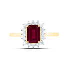 14K Yellow Gold Diamond Emerald Ruby Gemstone Women's Ring 1/4 Cttw - Splendid Jewellery