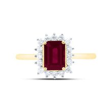 Load image into Gallery viewer, 14K Yellow Gold Diamond Emerald Ruby Gemstone Women's Ring 1/4 Cttw - Splendid Jewellery
