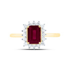 14K Yellow Gold Diamond Emerald Ruby Gemstone Women's Ring 1/4 Cttw - Splendid Jewellery