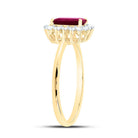 14K Yellow Gold Diamond Emerald Ruby Gemstone Women's Ring 1/4 Cttw - Splendid Jewellery