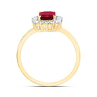 14K Yellow Gold Diamond Emerald Ruby Gemstone Women's Ring 1/4 Cttw - Splendid Jewellery