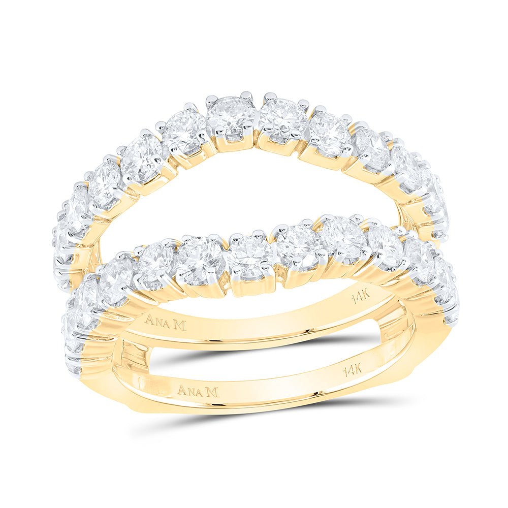 14K Yellow Gold Diamond Enhancer Ring 2 Cttw - Splendid Jewellery