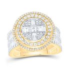 14K Yellow Gold Diamond Fashion Baguette Bridal Ring 1 5/8 Cttw - Splendid Jewellery