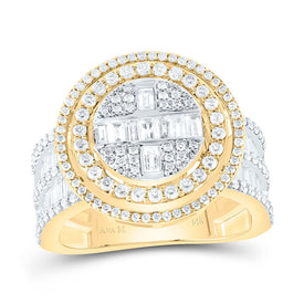 14K Yellow Gold Diamond Fashion Baguette Bridal Ring 1 5/8 Cttw - Splendid Jewellery